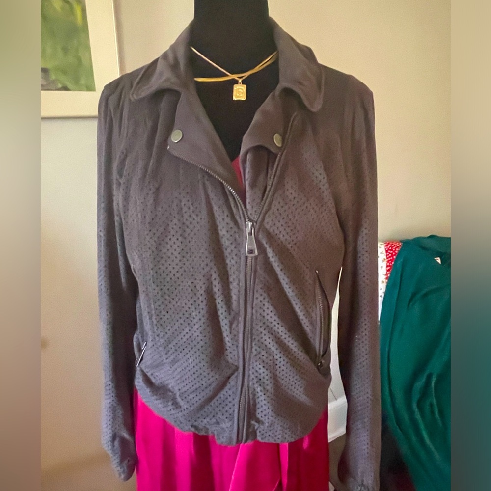 Vigoss perforated faux-suede Moto jacket